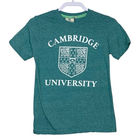 Cambridge University T-Shirt Womens Small Green Fitted Graphic Tee Crest Logo - Picture 1 of 7